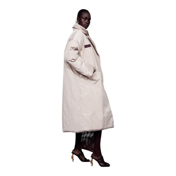 Brandon Blackwood Tailored Puffer Coat Cream New Size Small Maximalist - Picture 2 of 9